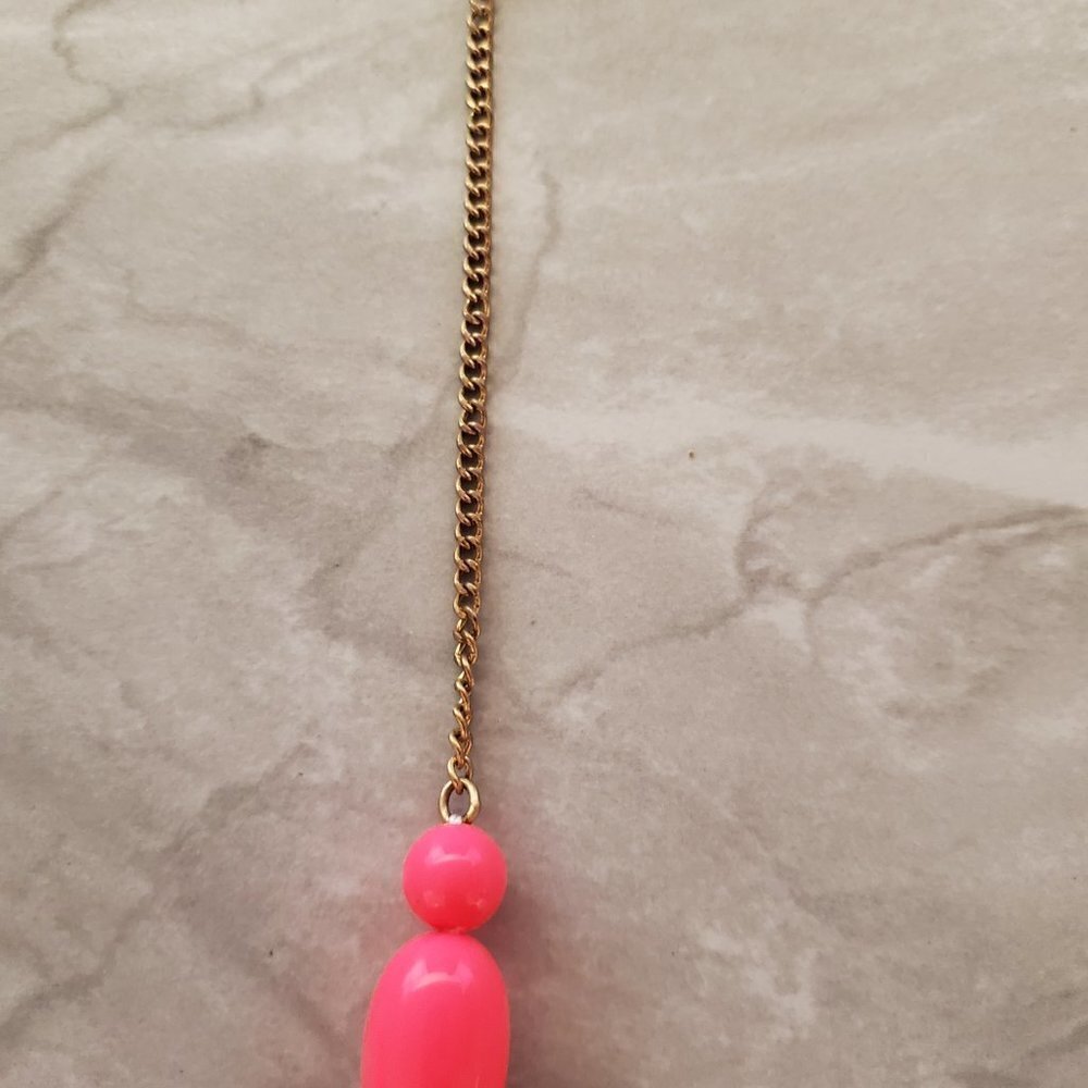 💕 J.Crew Hot Pink Rhinestone Crystal Pave Fire Ball BeadedNecklace 💕 - Picture 6 of 16